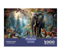 Elefante Puzzle Impossibili 1000Pcs Torrente nella foresta autunnale Decorazione Per La Casa. Giochi Rilassamento E Intelligence Per Adulti E Ragazzi Da 14 Anni 52x38cm/1000pcs