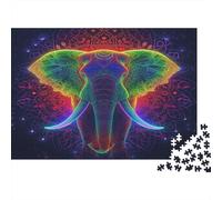 Elefante Puzzle Impossible 1000 Pezzi Colore neon Decorazione Per La Casa. Rilassamento E Intelligence Per Adulti E Ragazzi Da 14 Anni 1000pcs (75x50cm)