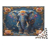 Elefante Puzzle Impossible 1000 Pezzi Elementi Florali Decorazione Per La Casa. Giochi Rilassamento E Intelligence Per Adulti E Ragazzi Da 14 Anni 1000pcs (75x50cm)