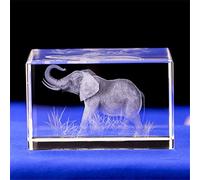 Elefante regalo/cristallo inciso al laser 3D con cristalli di figura di elefante, incisione a forma di cubo in cristallo per la decorazione della casa, compleanno, bambini, uomini (50X50X80mm)