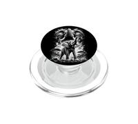 Elefante Ritratto Stile Disegno Artistico Nero Bianco PopSockets PopGrip per MagSafe