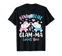Elefante rosa o blu Glam-Ma Loves You Gender Reveal Maglietta