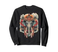 Elefante Sacro Tempio Thai India Art Felpa