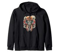 Elefante Sacro Tempio Thai India Art Felpa con Cappuccio