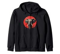 Elefante Safari Tramonto Wildlife Tribal Nature Art Felpa con Cappuccio