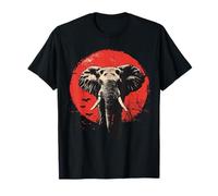 Elefante Safari Tramonto Wildlife Tribal Nature Art Maglietta