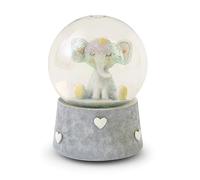 Elefante scatola musicale carillon con palla di neve, baby shower o battesimi