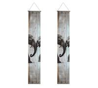 Elefante su portico in legno Banner per porta d'ingresso bandiera da appendere per vacanze stagionali portico segno di benvenuto banner per interni ed esterni decorazioni di laurea classe del 2025