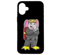 Elefante Subacqueo Occhialini da nuoto Immersione Custodia per iPhone 16 Plus