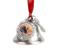 Elefante tra le nuvole, decorazioni natalizie in metallo, campanelle sospese per la festa dell'albero di Natale