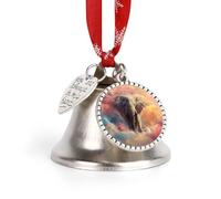 Elefante tra le nuvole, decorazioni natalizie in metallo, campanelle sospese per la festa dell'albero di Natale