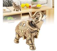 Elefantes Decorativos Para Sala, Feng Shui Decorazioni Elefantes de la Suerte Decorazione Domestica Elefante Figurina Figurina Figurina Lucky Feng Shui Golden Elephant (L)
