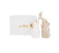 Elefanti in coppia bicolore bianco e beige cm16