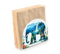 Elefanti Silhouette Tropical Rainforest Portatovaglioli in acrilico per tovaglioli di carta per Farmhouse Cocktail dispenser di tovaglioli autoportante ristorante decorazione per la casa per Farmhouse