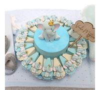 Elefantino Bimbo Magnete con Corona Torta Bomboniere Nascita Pensierini Primo Compleanno Originali Bimbo (Torta da 35 Pezzi)