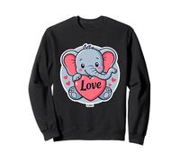 Elefantino Carino con Cuore Amore Kawaii Felpa