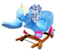 ELEFANTINO PELUCHE CON RUOTE E DONDOLO CELESTE AZZURRO BIMBO BAMBINO GIOCO