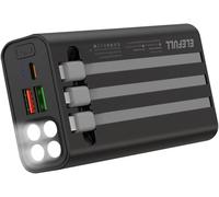 Elefull Power Bank 26800Mah Con Cavo Integrato Ricarica Rapida QC3.0 22.5W USB C