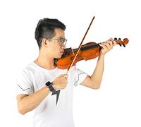 Eleg Violino Acustico con Custodia e Prua, Testa a Basso e Design F-hole (1/2)