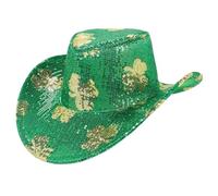 Elegabrillia Cappelli per Il Giorno di, Cappelli da Folletto, Cappello Elegante Unisex con Paillettes, Cappello da Cowboy per