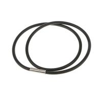 Elegabrillia Catena in Corda di Gomma 3 Mm con Chiusura Argentata, 16 Pollici