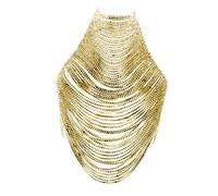Elegabrillia Catena per Il Corpo con, Reggiseno Bikini, Catena Bikini alla Moda, Gioielli Bikini Trendy, Catena per Il Petto da Donna per, Danza, Oro