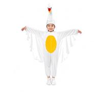 Elegabrillia Costume Cigno Bambini con Copripiedi Bianco Travestimento da Cigno con Cappello Coordinato Abito per Giochi di Finzione