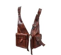 Elegabrillia Outdoor Shoulder Pack Borsa a Tracolla Borsa a Spalla Borsa Sottobraccio in Pelle con Fibbie E Rivetti Retrò Tasche Esterne E Cintura Regolabile, Marrone Scuro