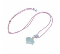 Elegabrillia Pendente Cavallo Ciondolo Piccolo Talismano in Calcedonio Trasparente con Foro per Filo Unisex Portafortuna Adatto a Creazione Collane Bracciali Occasioni Speciali, Rosa
