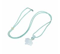 Elegabrillia Pendente Cavallo Ciondolo Piccolo Talismano in Calcedonio Trasparente con Foro per Filo Unisex Portafortuna Adatto a Creazione Collane Bracciali Occasioni Speciali, Verde