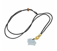 Elegabrillia Pendente Cavallo Ciondolo Piccolo Talismano in Calcedonio Trasparente con Foro per Filo Unisex Portafortuna Adatto a Creazione Collane Bracciali Occasioni Speciali, Nero
