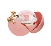 Elegabrillia Portagioie, Custodia per Gioielli, Regalo con Fiori Stabilizzati, Porta Anelli Romantico E Portatile, Scatola Regalo con Rose per Compleanno E