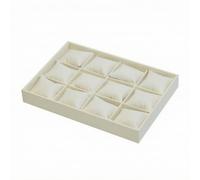 Elegabrillia Vassoio Espositivo con Scomparti Imbottiti Scompartito gioie in Legno Multistrato con Scomparti Salvaspazio per Bancone Negozio, Armadio, Bianco