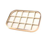 Elegabrillia Vassoio Organizer per Gioielli, Porta Gioielli, Espositore per Orecchini E Anelli, Contenitore per Gioielli da Toeletta, Ideale per La Fotografia di N, 15 Slot Quadrati