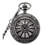 ELEGAM pocket watches for men,pocket watch,1 Pc Pocket Watch Vintage Steampunk Retro Bronze Design Pocket Watch Quartz Pendant Necklace-gold (Color : Rose) (Color : Schwarz)