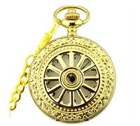 ELEGAM pocket watches for men,pocket watch,1 Pc Pocket Watch Vintage Steampunk Retro Bronze Design Pocket Watch Quartz Pendant Necklace-gold (Color : Rose) (Color : Gold)
