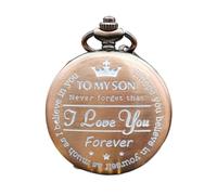 ELEGAM Pocket watches for men,pocket watch,1 Pc To My Son Quartz Pocket Watch Vintage Roman Numeral Display Pendant Men Women Watch-red (Color : Red) (Color : Red)