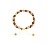 ELEGAMBER Set regalo con braccialetto in ambra baltica grezza, 100% autentica e certificata, di alta qualità, con perle di ambra baltica grezza, 7 inch, ambra, Ambra