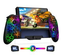 Elegamefy Switch Controller per Nintendo Switch/OLED, con 9 luci a colori, modalità palmare, programmazione e Turbo One-Piece Wireless Switch Controller Accessori