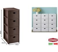 Elegance Cassettiera Slim Salvaspazio 4 Cassetti, 40x30x80 h, Plastica