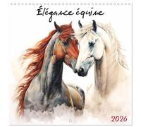 Élégance équine (Calendrier mural carré 2026 30x30 cm) Calendrier double avec une page pour vos prises de notes: Plongez dans l'univers captivant des ... et des esquisses d'une beauté exceptionnelle.