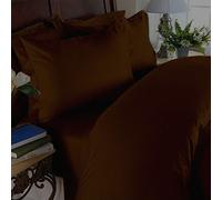 Elegance Linen 1500 fili per pollice quadrato Queen Size Egyptian Quality 3 pezzi Copripiumino, Solid Chocolate Brown