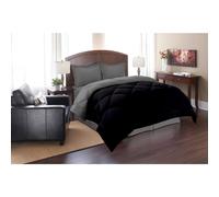 Elegance Linen Superweiche G nsedaunen-Wendebettdecke, Alternative, Twin, Schwarz/Grau