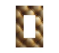 Elegance - Placca per interruttore della luce in pelle dorata con superficie trapuntata, copertura a bilanciere singolo, 1 banda, decorazione per presa di casa, cucina, camera da letto, bagno