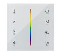 Elegance RGB RGBW LED 4-Zone Muro Touch Panel Controllore Batteria 5-Pin; RGB+W