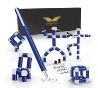Elegancy Fidget Pen w/Magnetic Balls | Deformable Decompression Magnetic Pen Fidget Toy for Anxiety Relief | Stress Relief Multi-Functional Ballpoint Pens | Cool Stuff Magnets for Kids, Blue