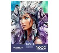 Elegant And Mysterious Women And Wolves Puzzle Giochi 1000 Pezzi Regalo Per Lui E Per Lei Arte Interesting Puzzle Adulti Foto 70x50cm/1000pcs