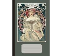 Elegant Art Nouveau Woman Notebook: Aesthetic Vintage Art Nouveau Journal. Lined Cream Paper Composition Study Workbook for School College University or Work