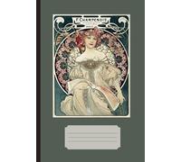 Elegant Art Nouveau Woman Notebook: Aesthetic Vintage Art Nouveau Journal. Lined Cream Paper Composition Study Workbook for School College University or Work