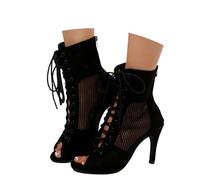 Elegant Ballroom Dance Boots High-Heeled, Open Toe, for Salsa Tango Bachata Party Practice